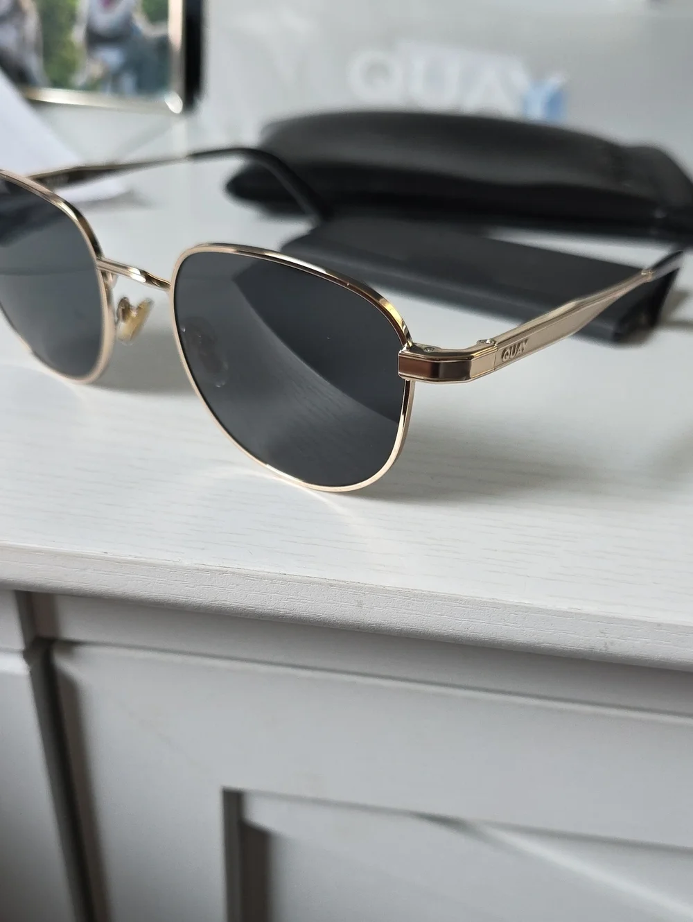 Quay Australia Rose Gold Slim Frame Sunglasses
